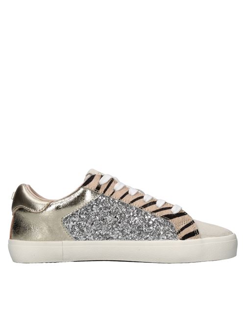 Sneakers in pelle cavallino e glitter LORENZO MARI | GIOVE GLITTERARGENTO-LAM. PLATINO-ZEBRA